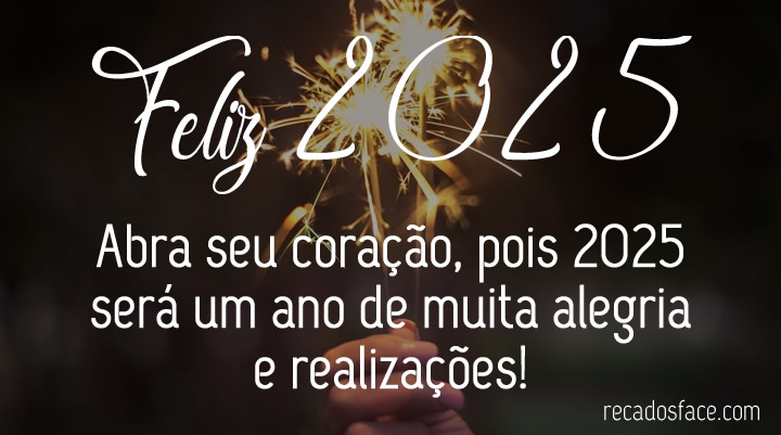 Mensagens de Feliz 2025 para Facebook e Instagram