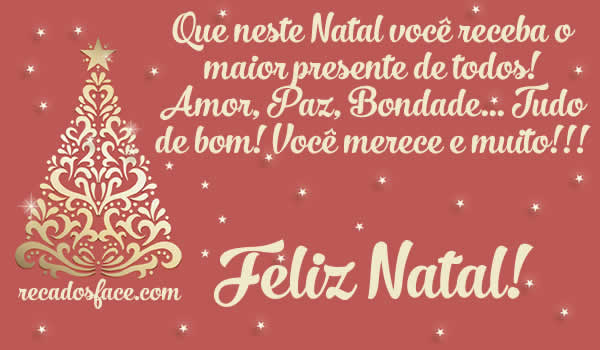 Feliz Natal, amor, paz, bondade